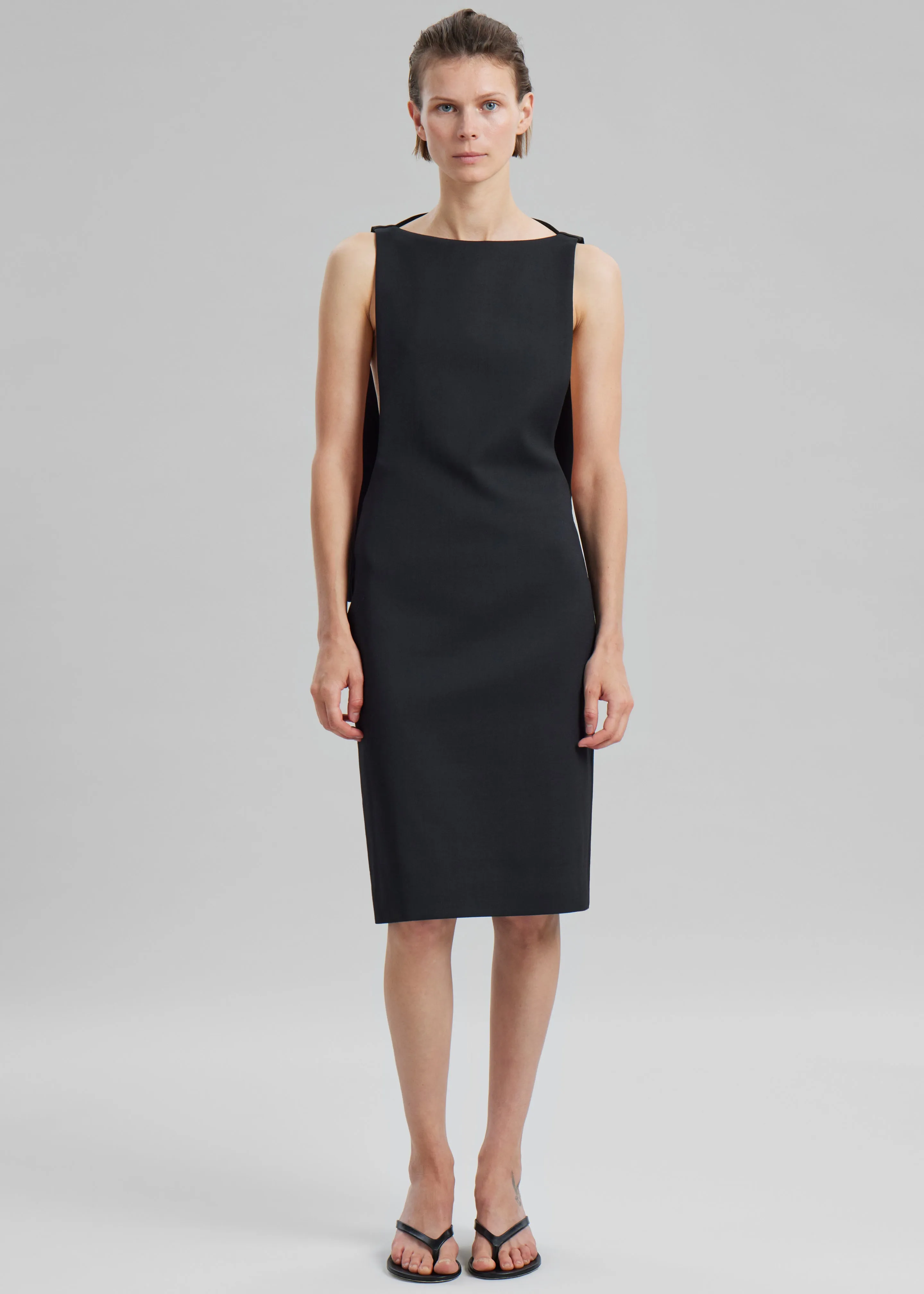 Coperni Open Back Cape Dress - Black