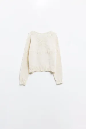 Cream sweater with Christmas detail