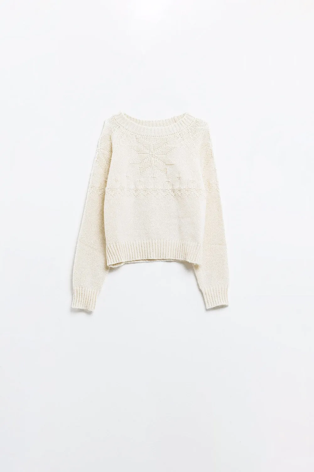 Cream sweater with Christmas detail