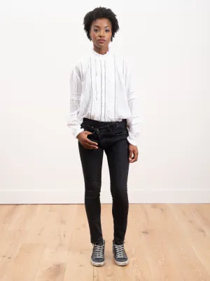 crossover skinny jeans - black marble