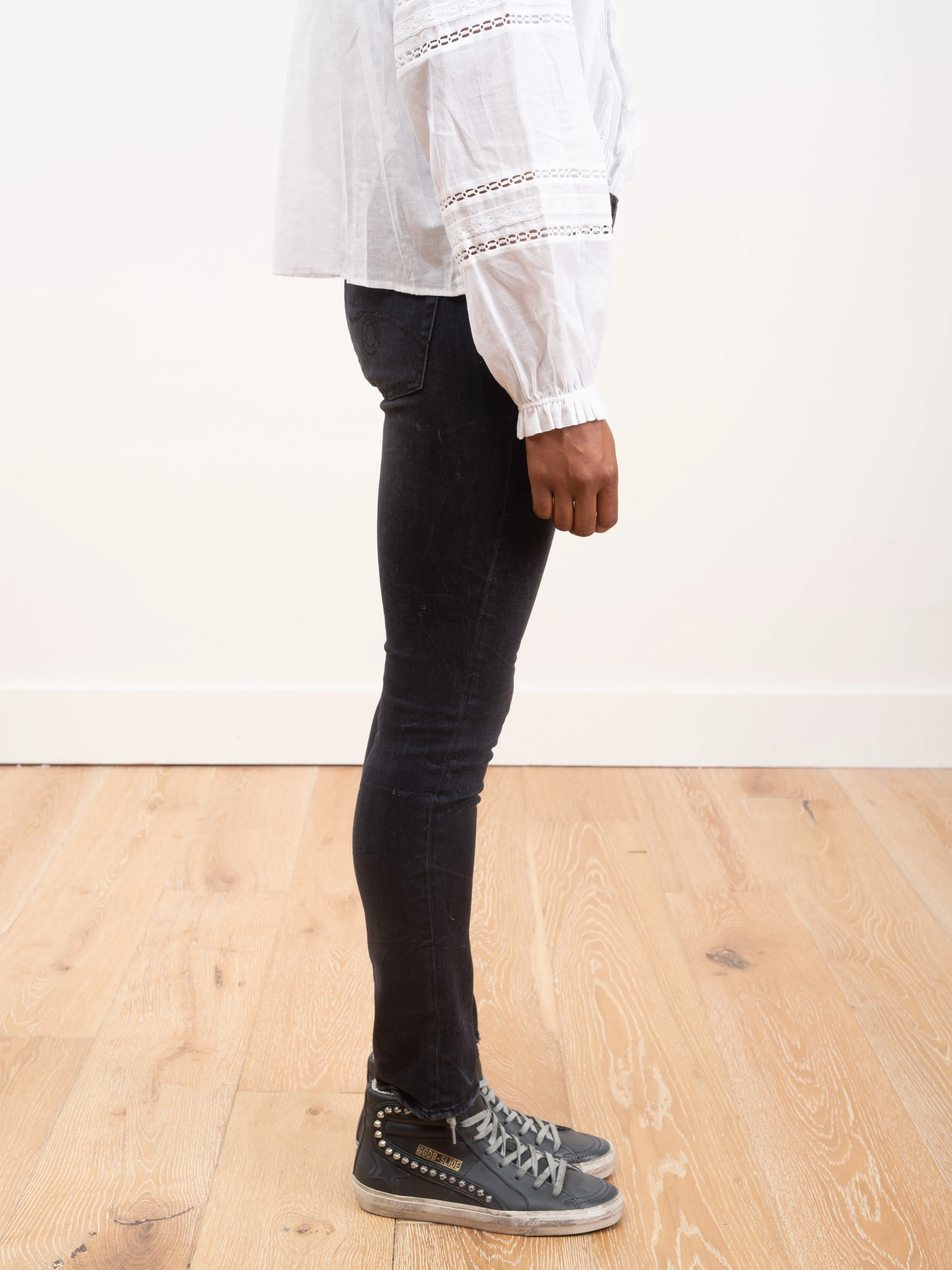 crossover skinny jeans - black marble