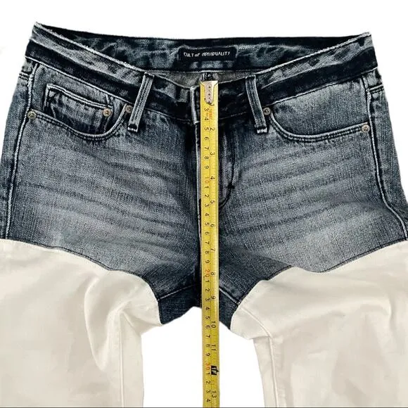 Cult of Individuality Womens Zen Mid-Rise Skinny Jeans 26 Hemm Two-Toned Casual