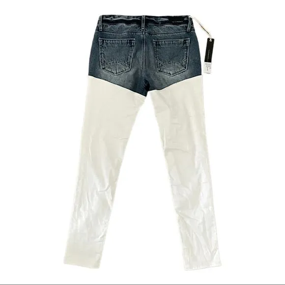 Cult of Individuality Womens Zen Mid-Rise Skinny Jeans 26 Hemm Two-Toned Casual