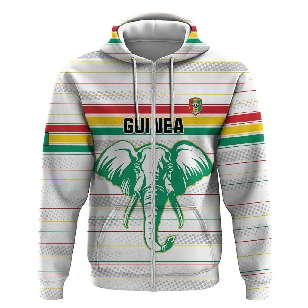 Custom Afro Guinee Football Zip Hoodie Go Syli National LT15