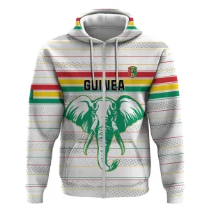 Custom Afro Guinee Football Zip Hoodie Go Syli National LT15