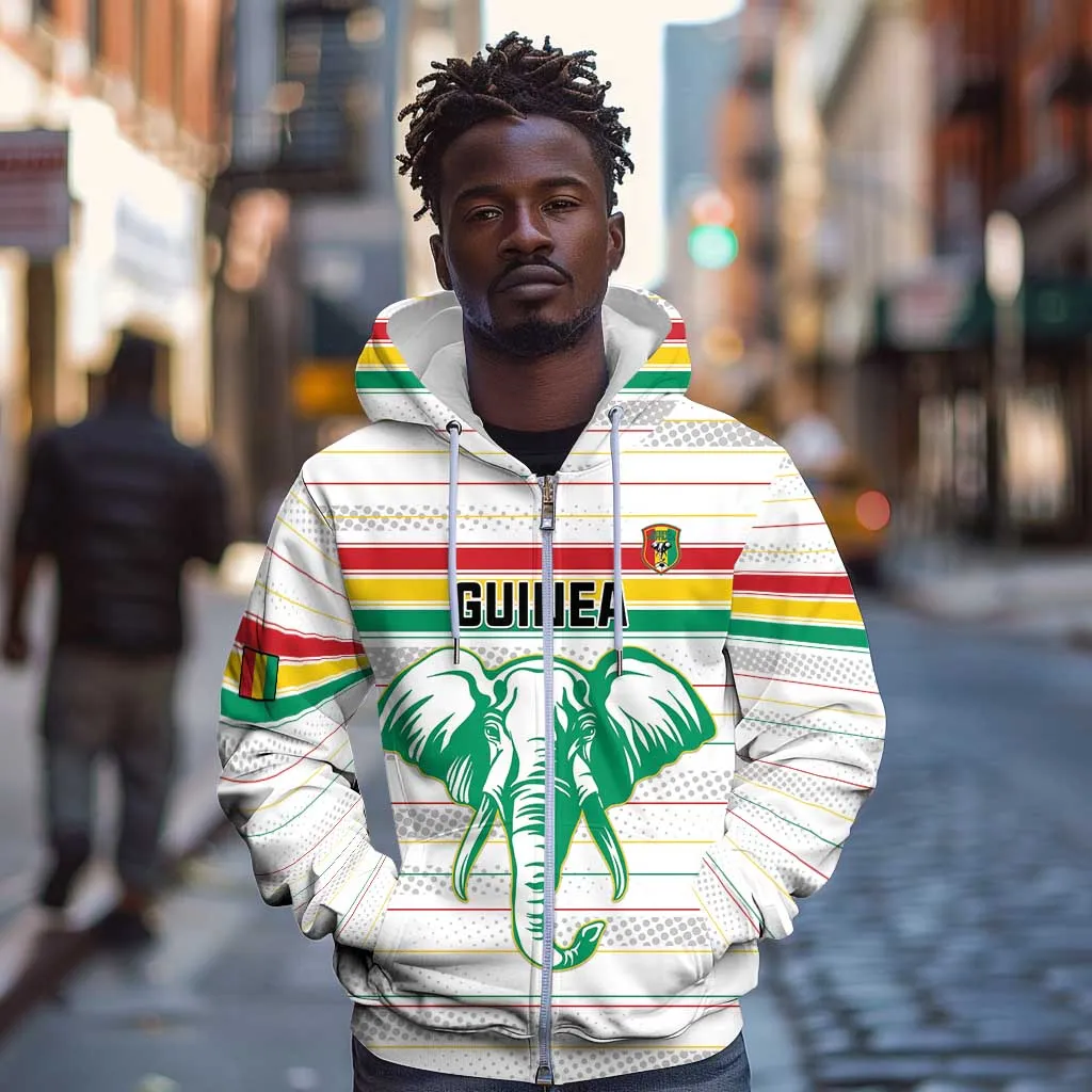 Custom Afro Guinee Football Zip Hoodie Go Syli National LT15