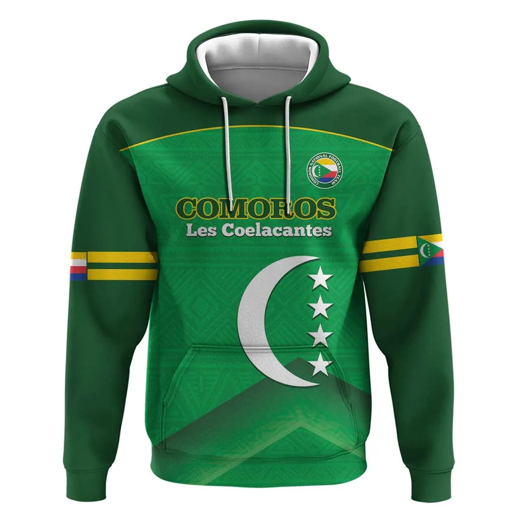 Custom Comoros Football Zip Hoodie Allez Les Coelacantes LT14