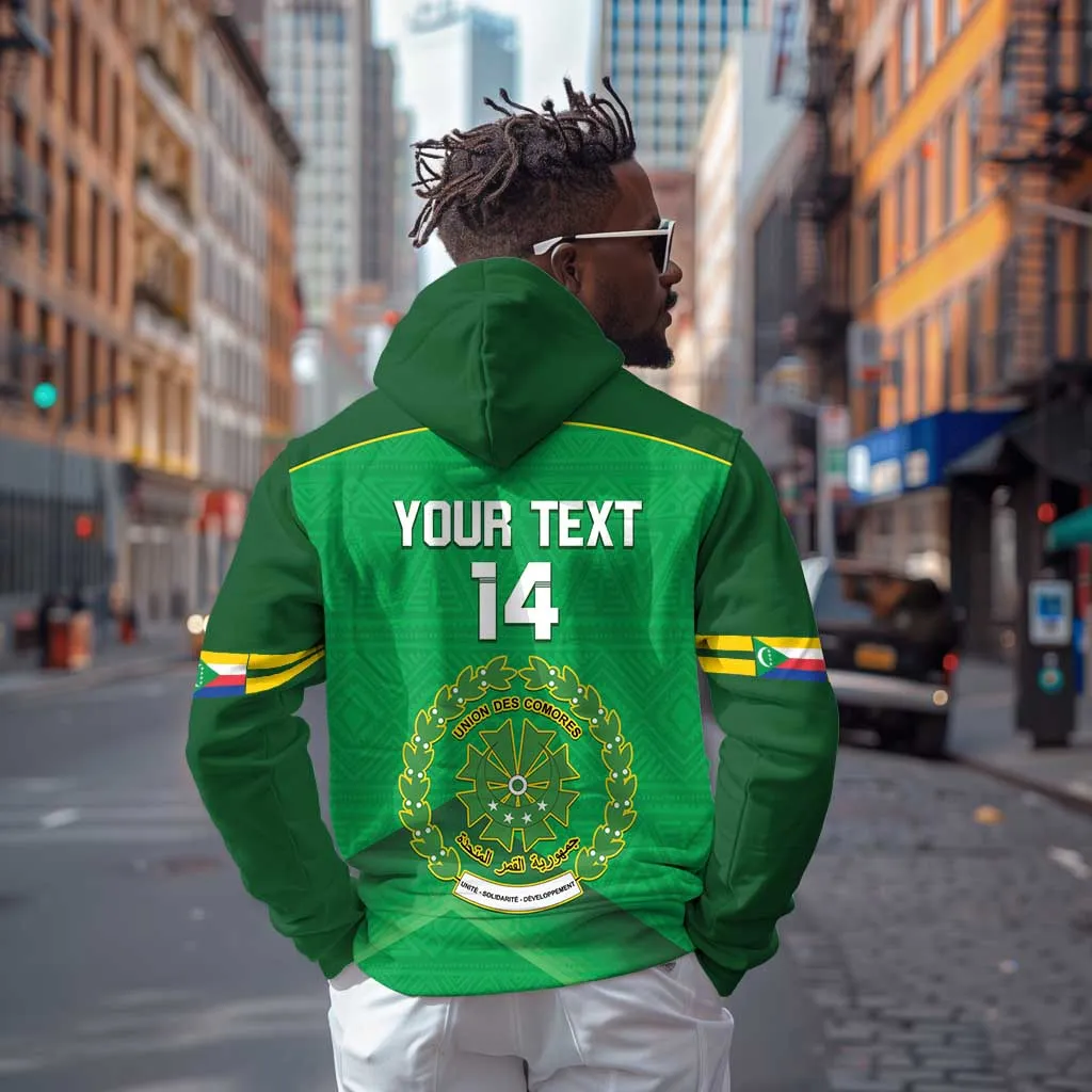 Custom Comoros Football Zip Hoodie Allez Les Coelacantes LT14