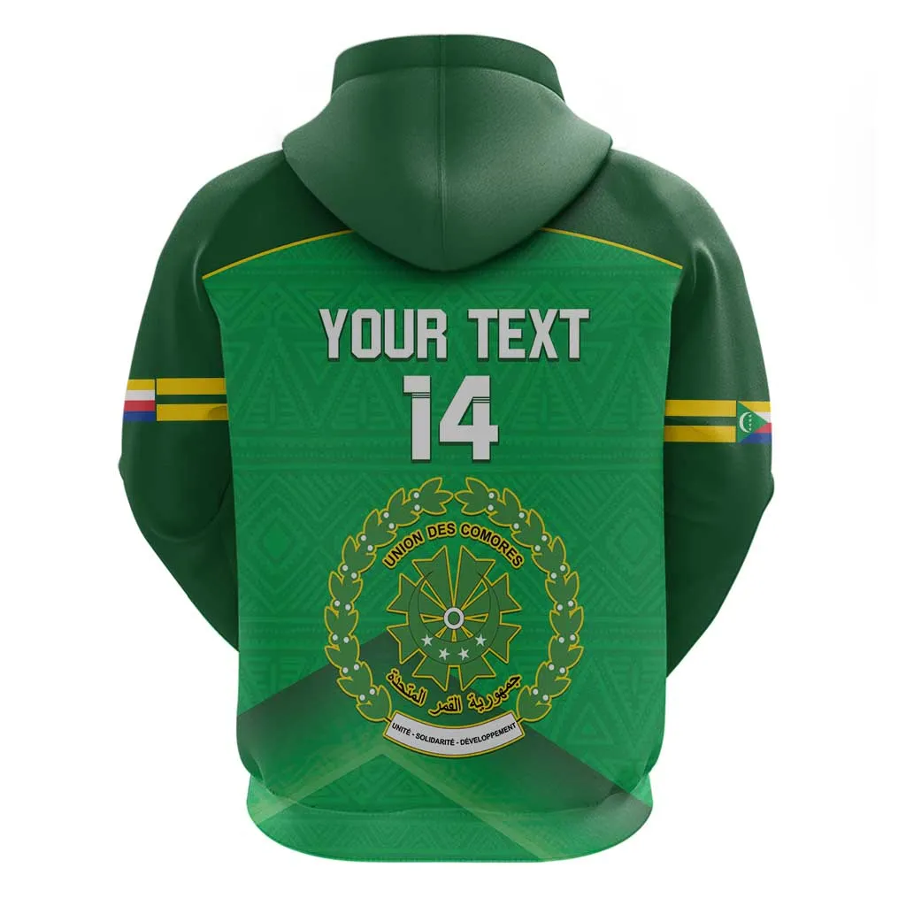 Custom Comoros Football Zip Hoodie Allez Les Coelacantes LT14