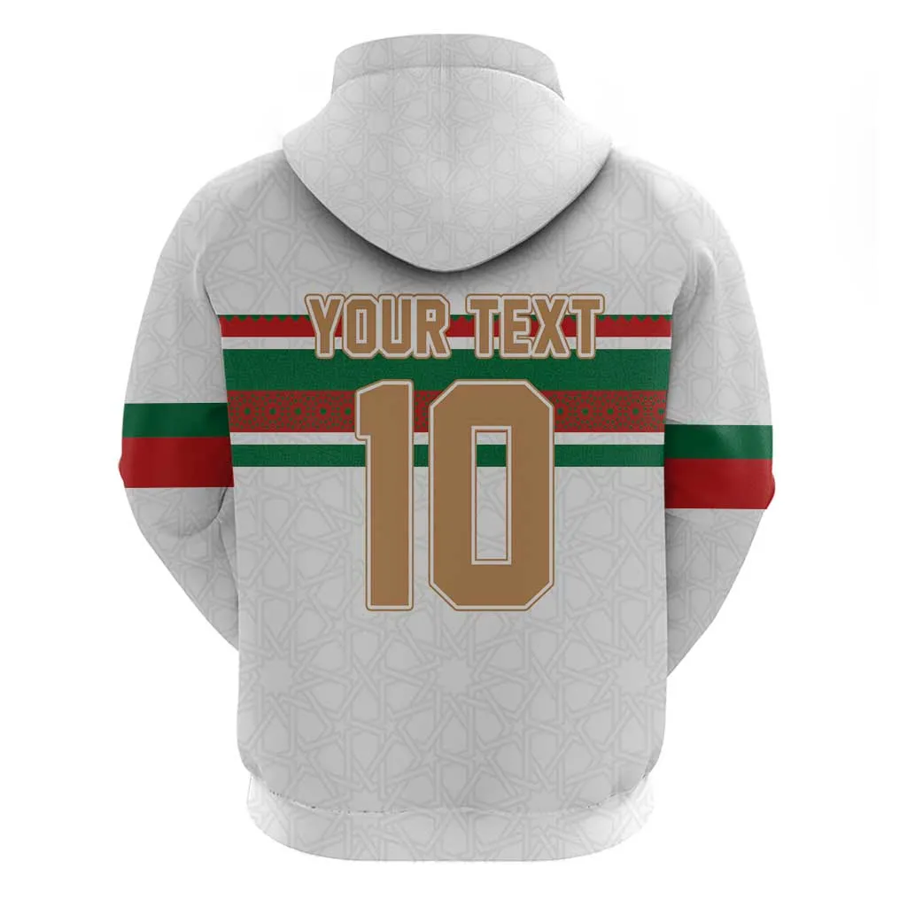 Custom Moroccan Football Zip Hoodie The Hunt of Atlas Lions LT03