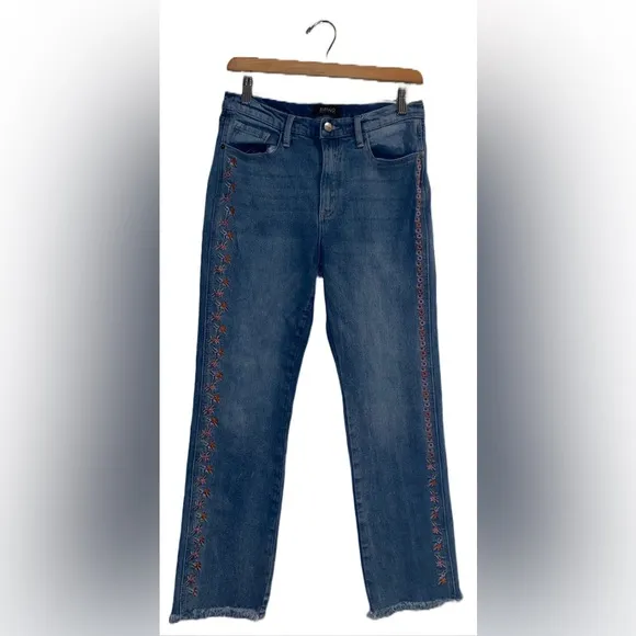 DAVID BITTON BUFFALO HIGH RISE STRAIGHT COMFORT STRECH FLORAL JEANS SIZE 29