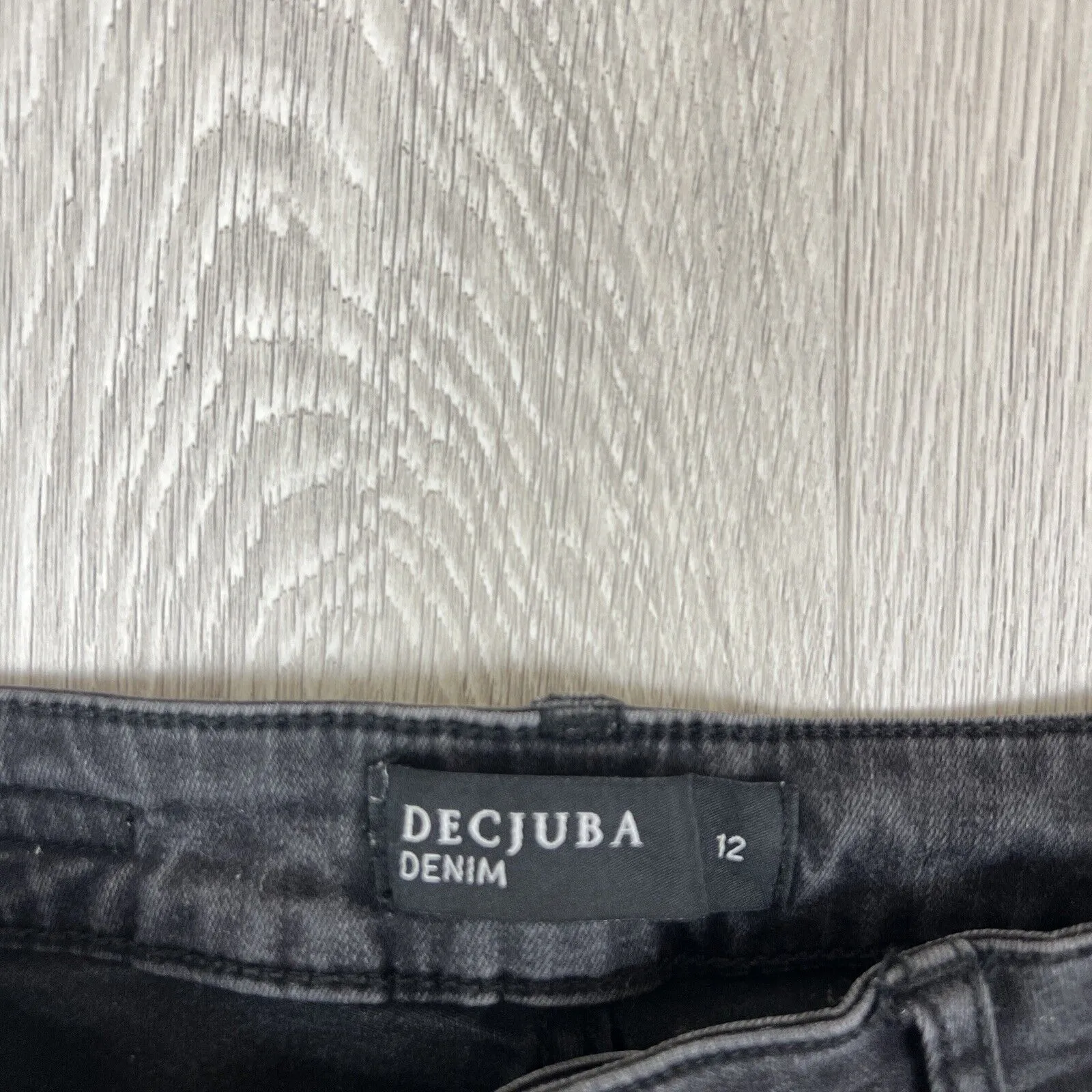 Decjuba Womens Skinny Black Denim Jeans Size 12