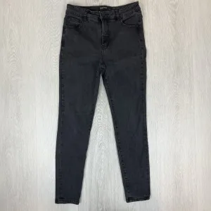 Decjuba Womens Skinny Black Denim Jeans Size 12