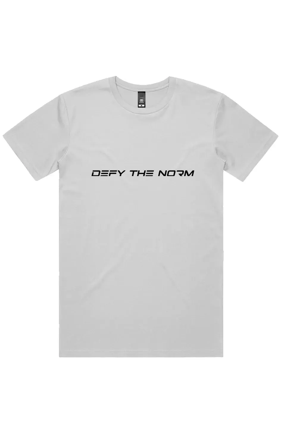 Defy the Norm Short Sleeve Staple T-Shirt - White Tee with Black Text