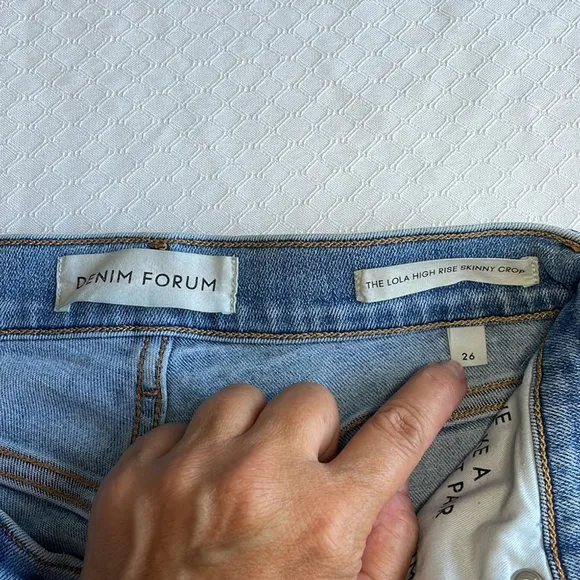 Denim Forum Lola High Rise Skinny Crop Jeans Size 26