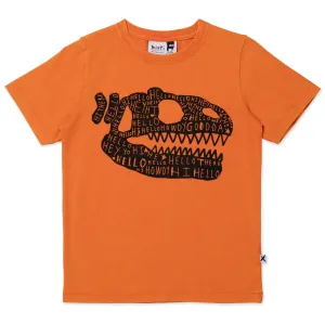 Dino Bone Tee- Orange Wash