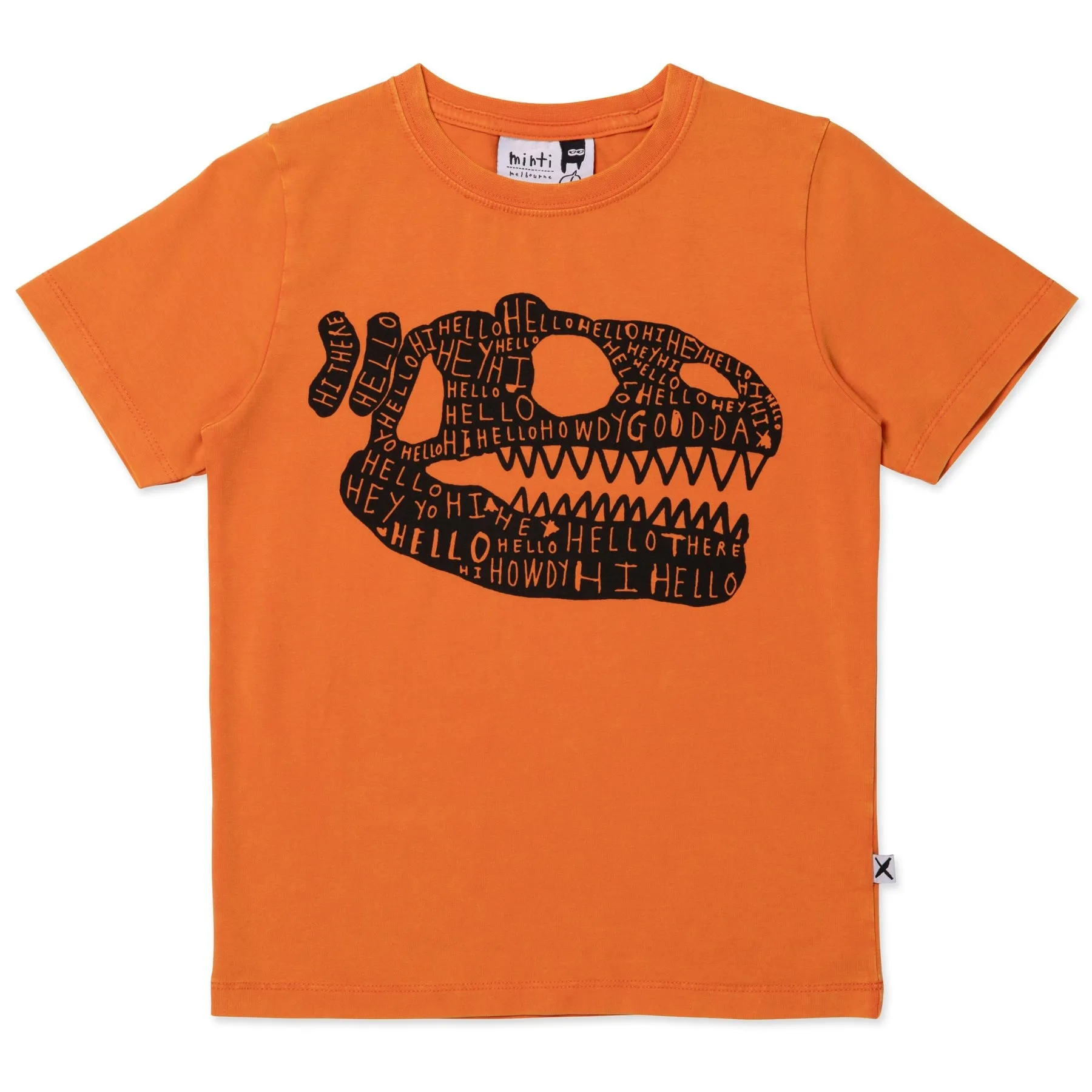 Dino Bone Tee- Orange Wash