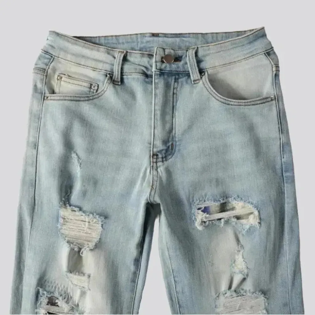 Distressed skinny jeans for men