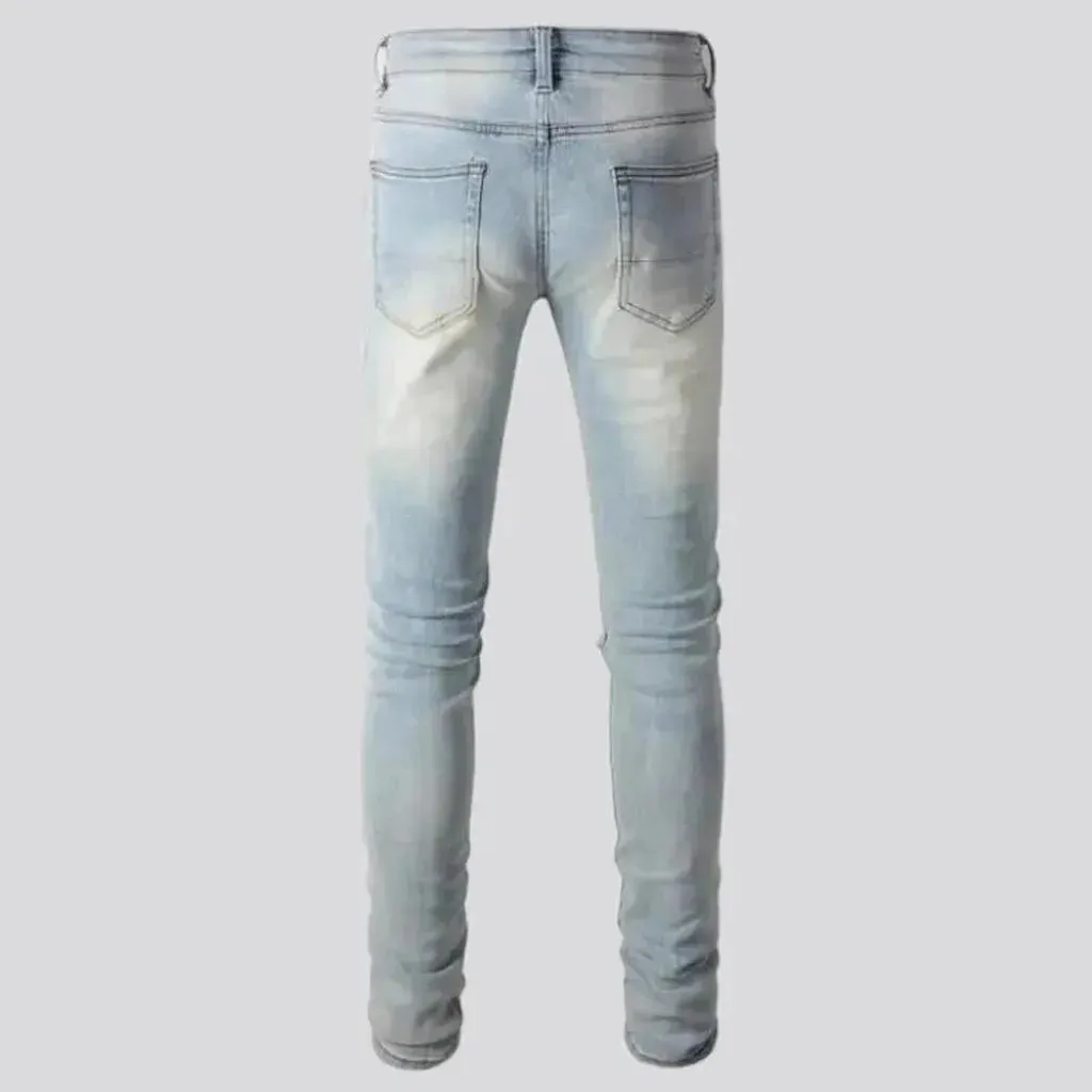 Distressed skinny jeans for men