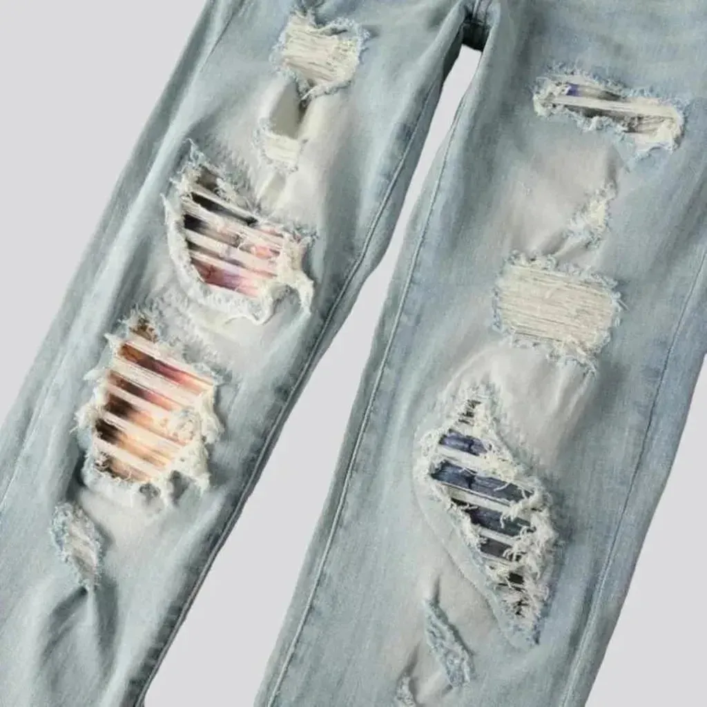 Distressed skinny jeans for men