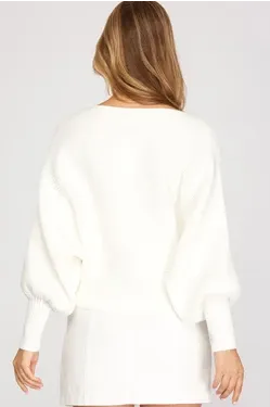 Dolman Sleeve Knit Sweater Dress