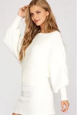 Dolman Sleeve Knit Sweater Dress