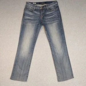 Driftwood 28 Audrey Stretch Cotton Blend Straight Low Rise 90s 00s Blue Jeans