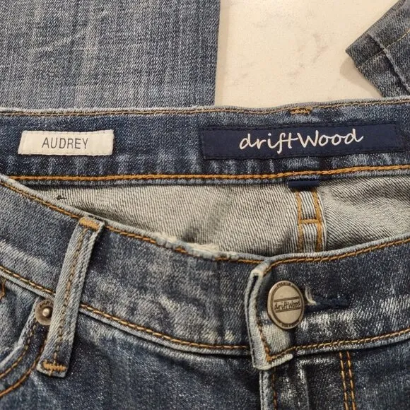 Driftwood 28 Audrey Stretch Cotton Blend Straight Low Rise 90s 00s Blue Jeans
