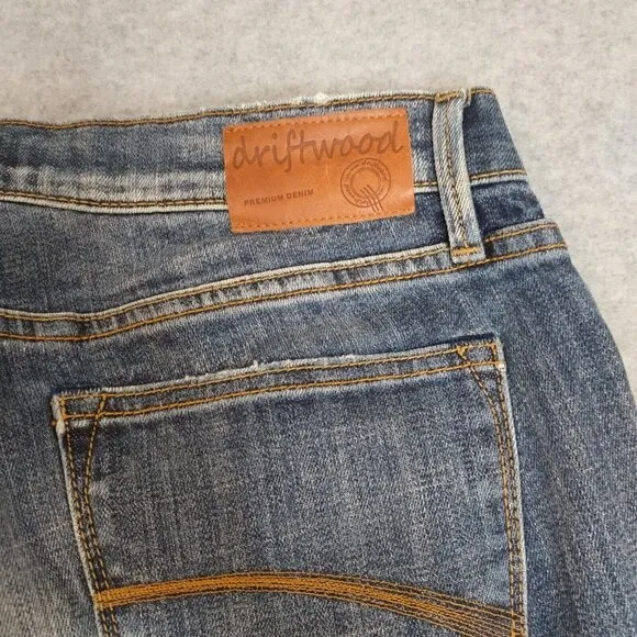 Driftwood 28 Audrey Stretch Cotton Blend Straight Low Rise 90s 00s Blue Jeans