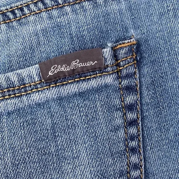 Eddie Bauer, Women's Denim Flannel Lined Boyfriend Relaxed Fit Jeans, Blue