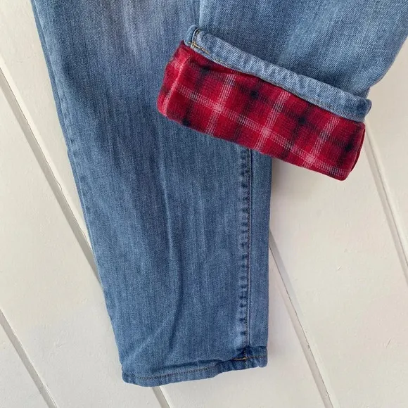 Eddie Bauer, Women's Denim Flannel Lined Boyfriend Relaxed Fit Jeans, Blue