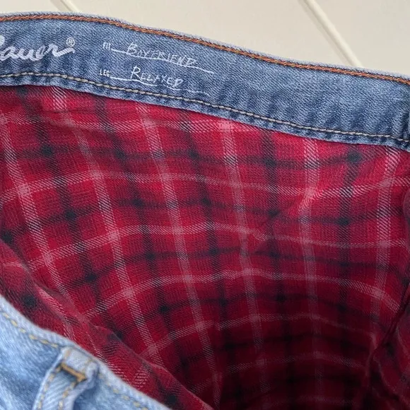 Eddie Bauer, Women's Denim Flannel Lined Boyfriend Relaxed Fit Jeans, Blue