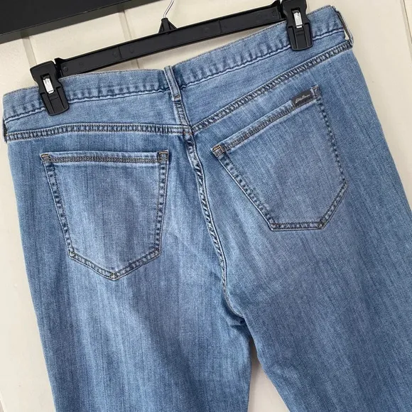 Eddie Bauer, Women's Denim Flannel Lined Boyfriend Relaxed Fit Jeans, Blue