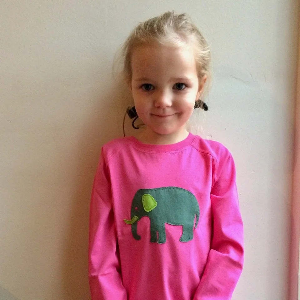 Elephant Long Sleeved T-shirt - Pink