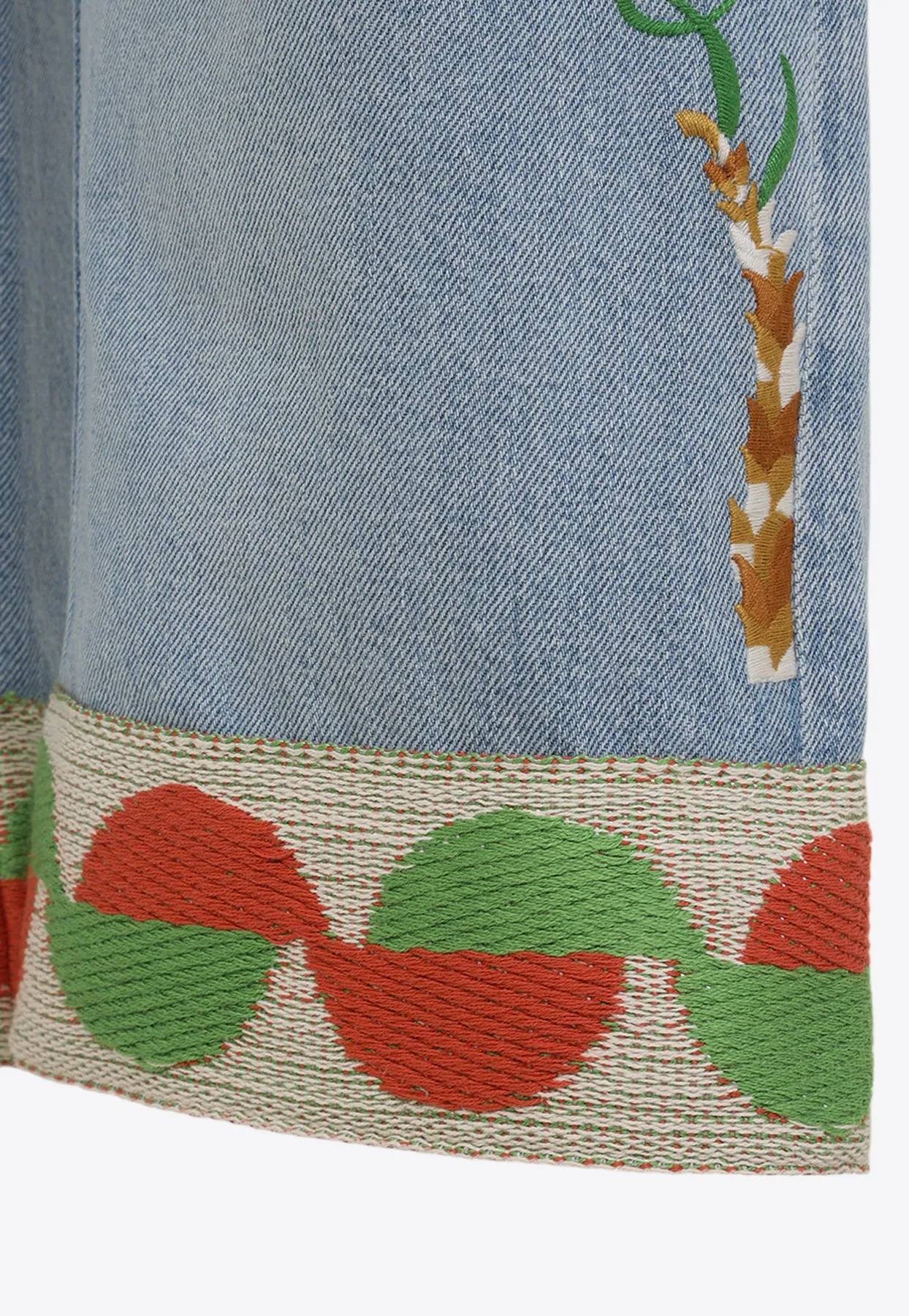 Embroidered Straight-Leg Jeans