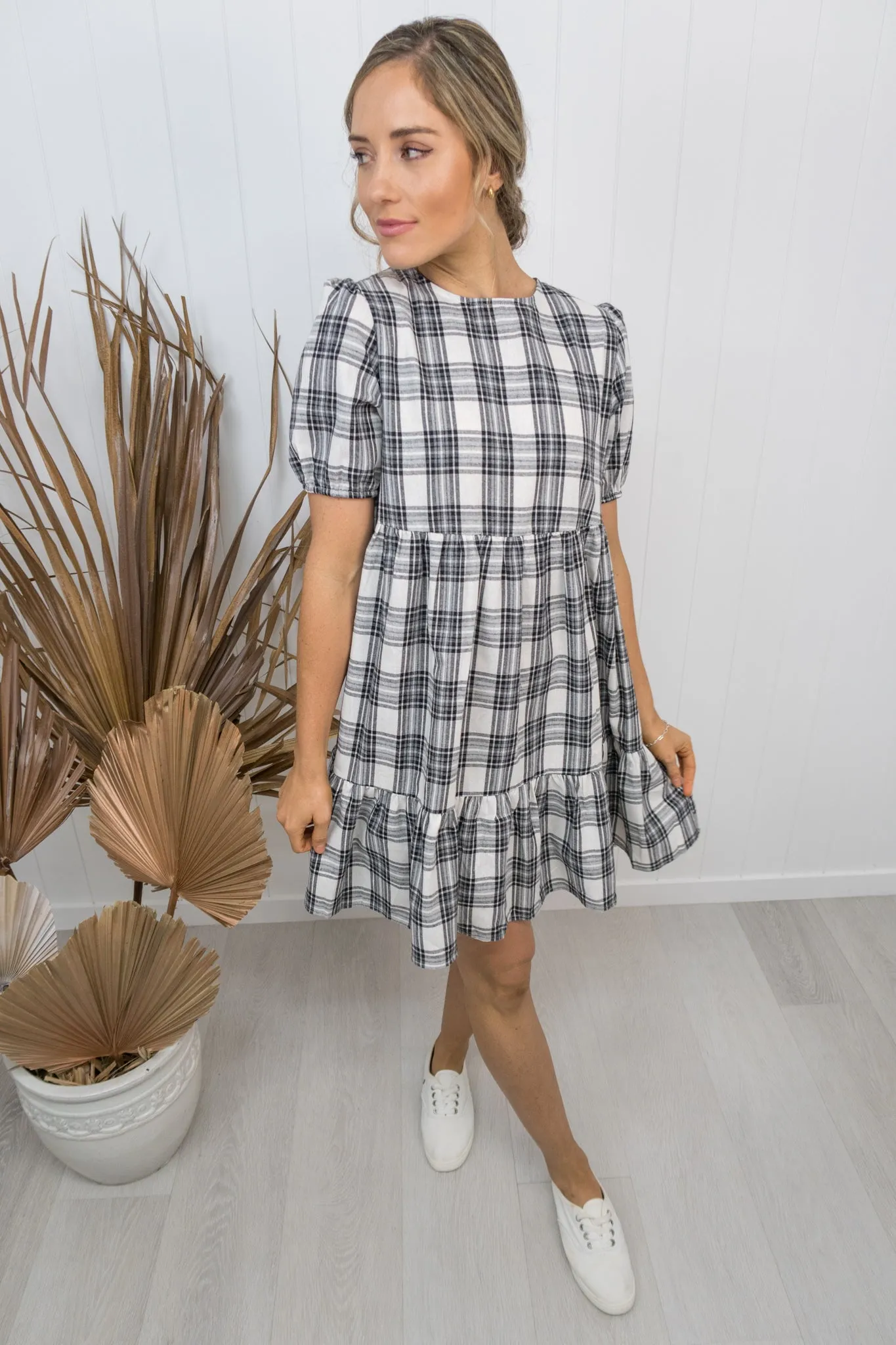 Emily Dress -Black/white check