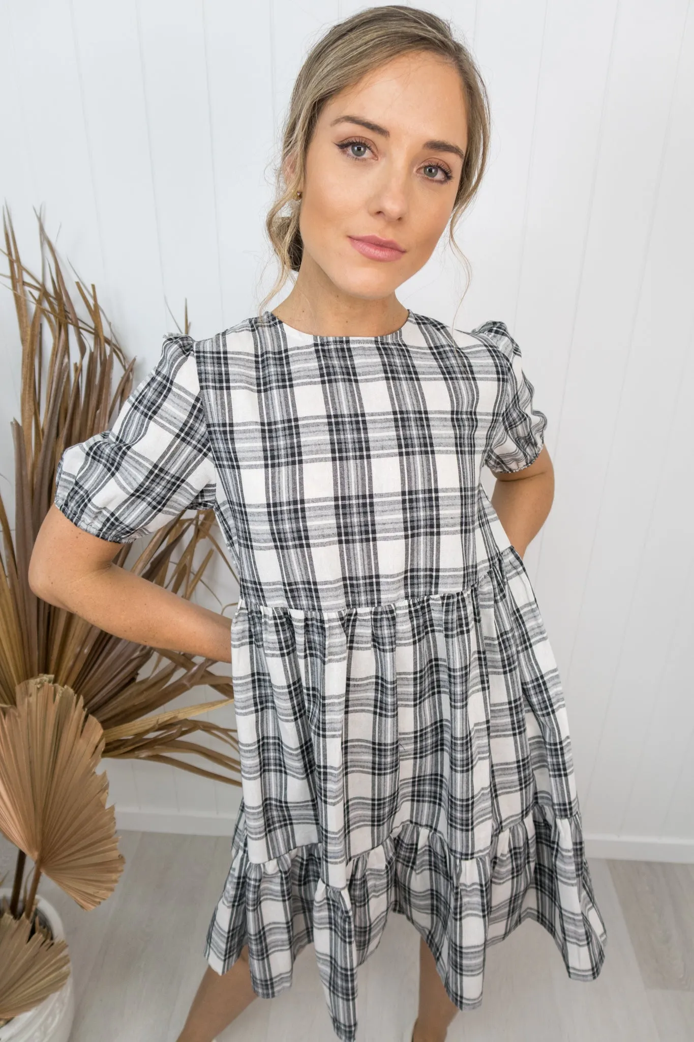 Emily Dress -Black/white check