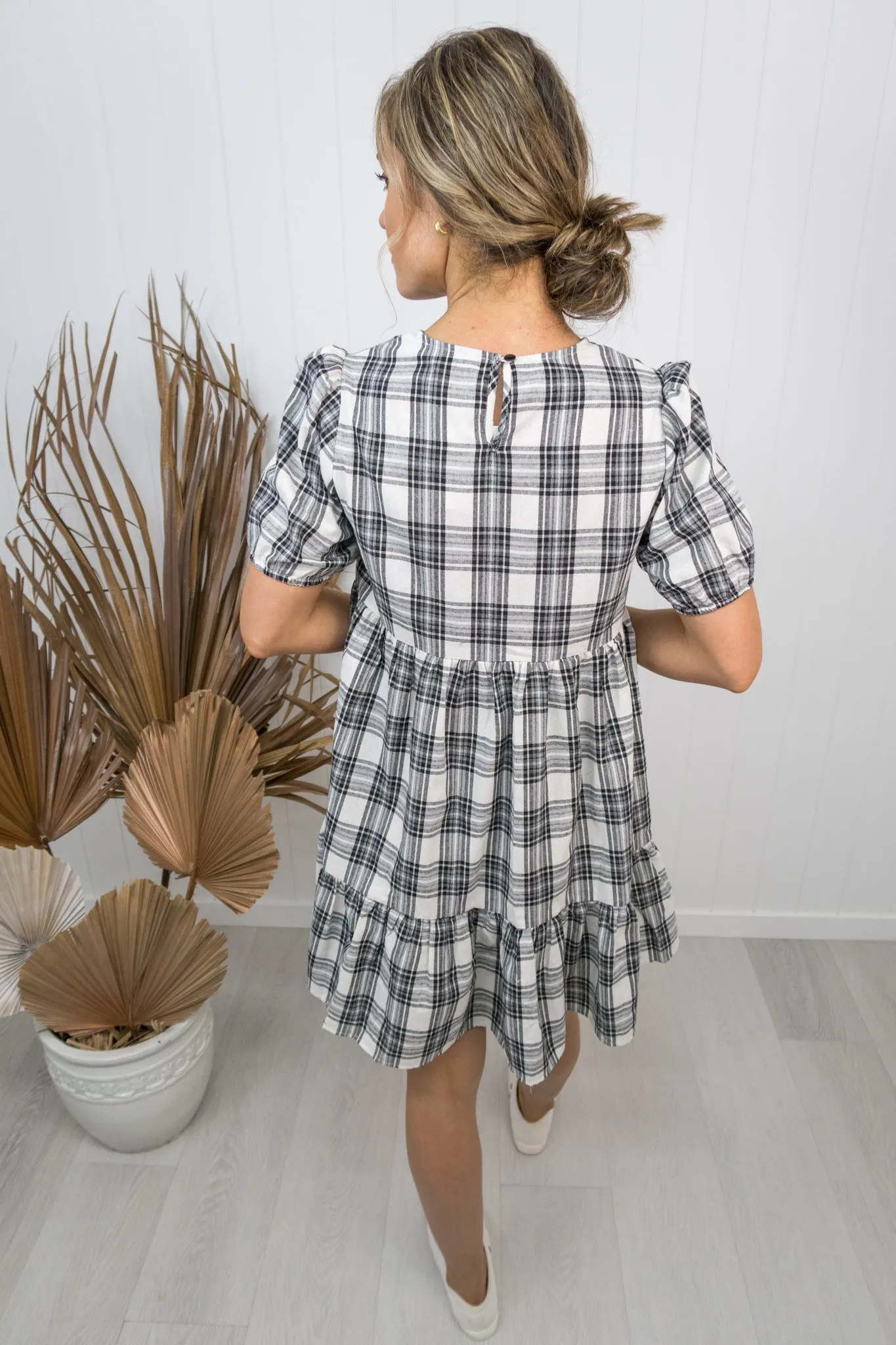 Emily Dress -Black/white check