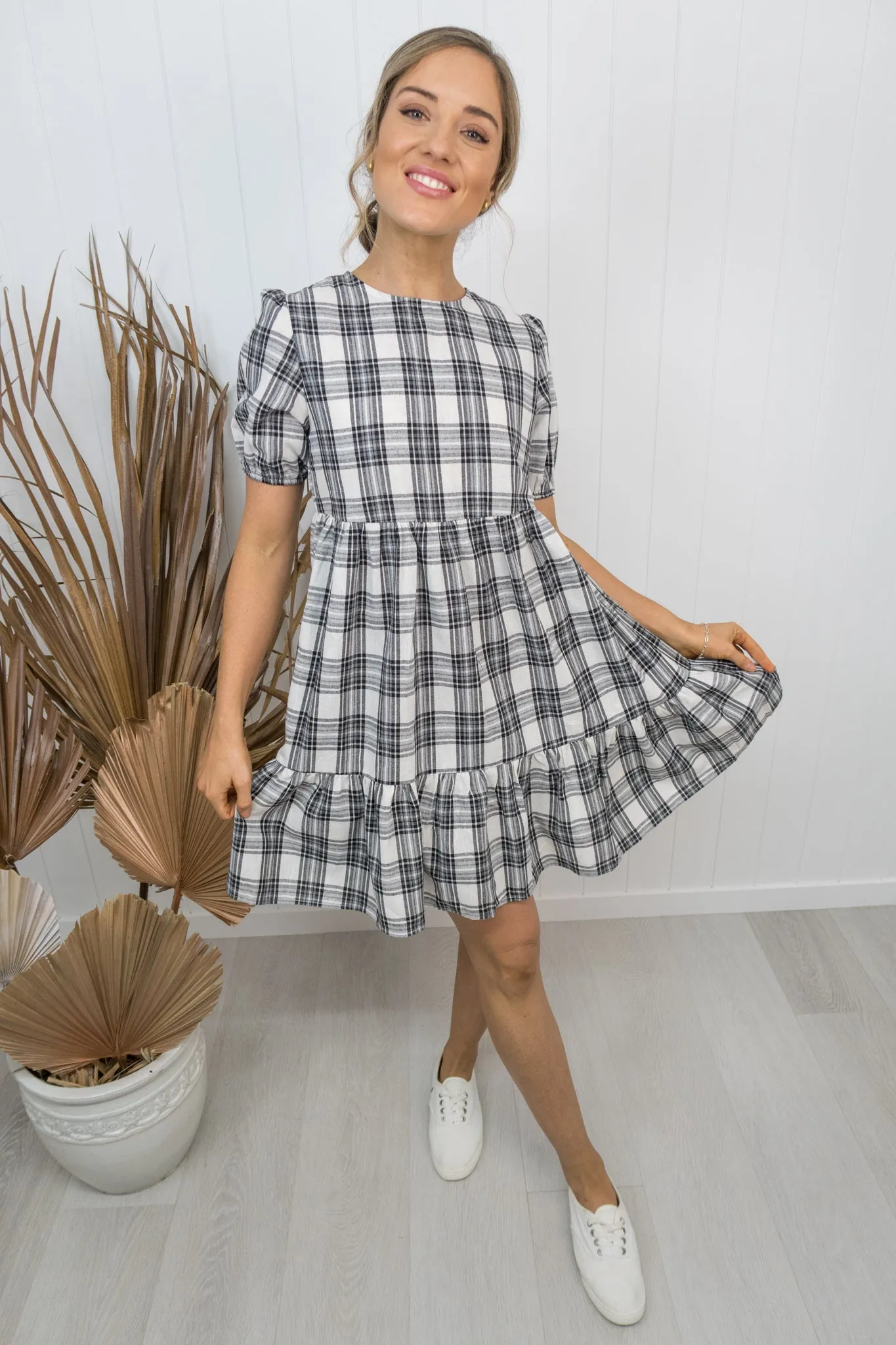 Emily Dress -Black/white check