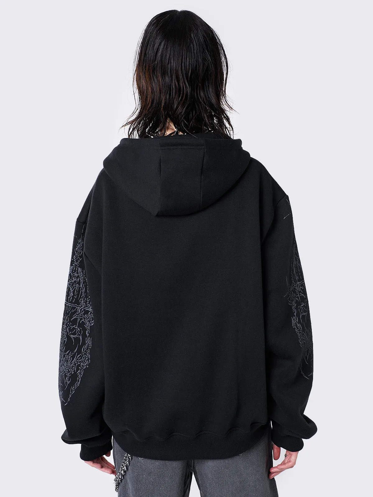 Enigmatic Black Zip Up Hoodie