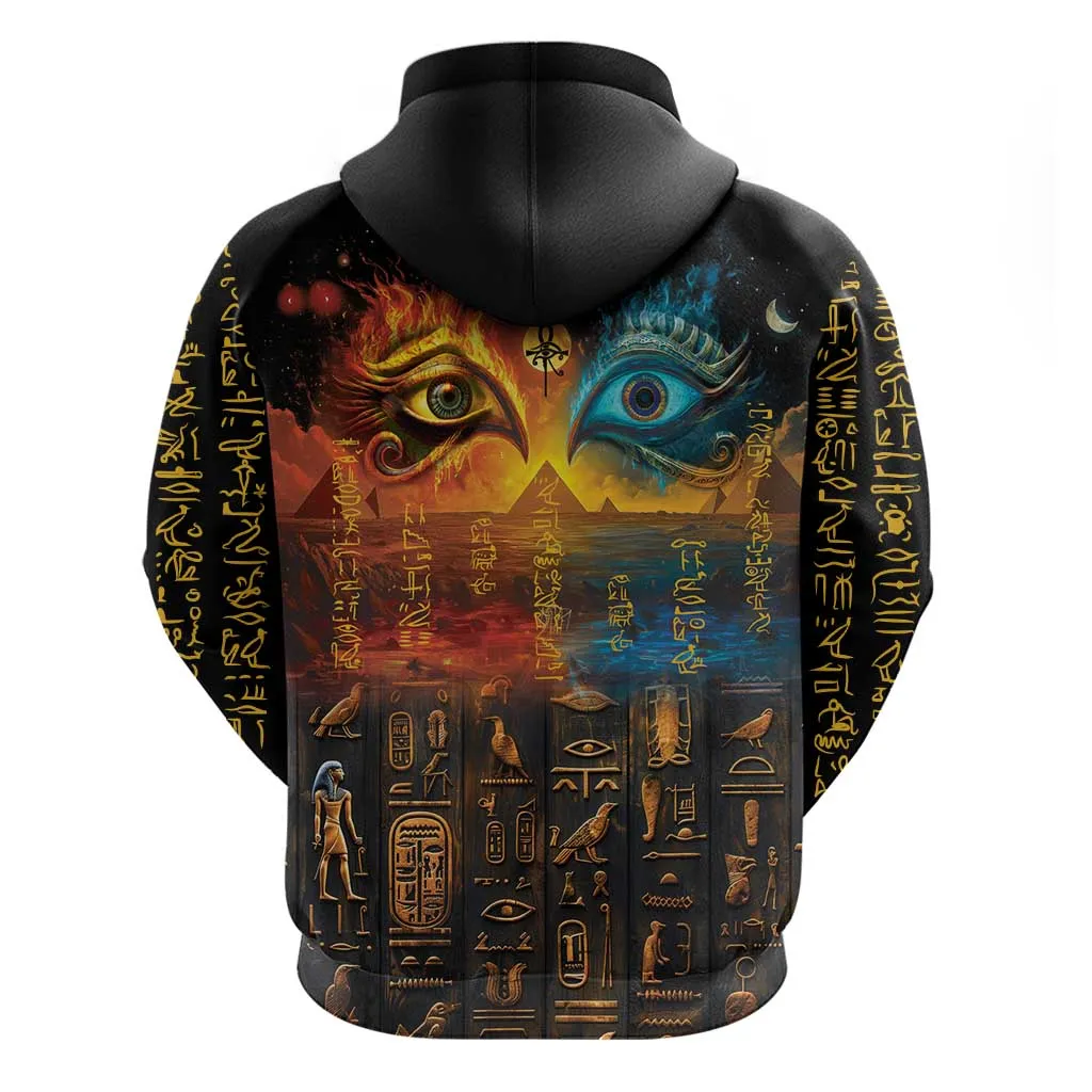 Eye of Ra and Eye of Horus Zip Hoodie Power and Magic Ancient Egyptian Mythology LT9