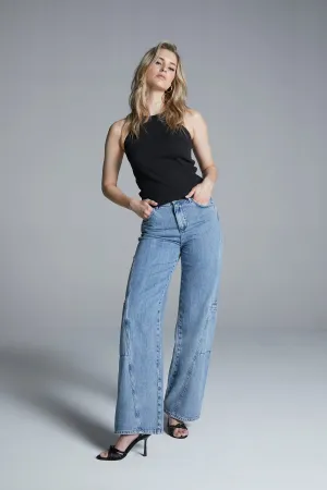 Farrah - Wide Leg Jeans With Side Pockets