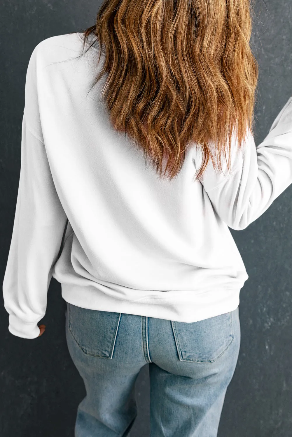 Flannels, Pumpkins and Bonfires Graphic Round Neck Long Sleeve Sweatshirt