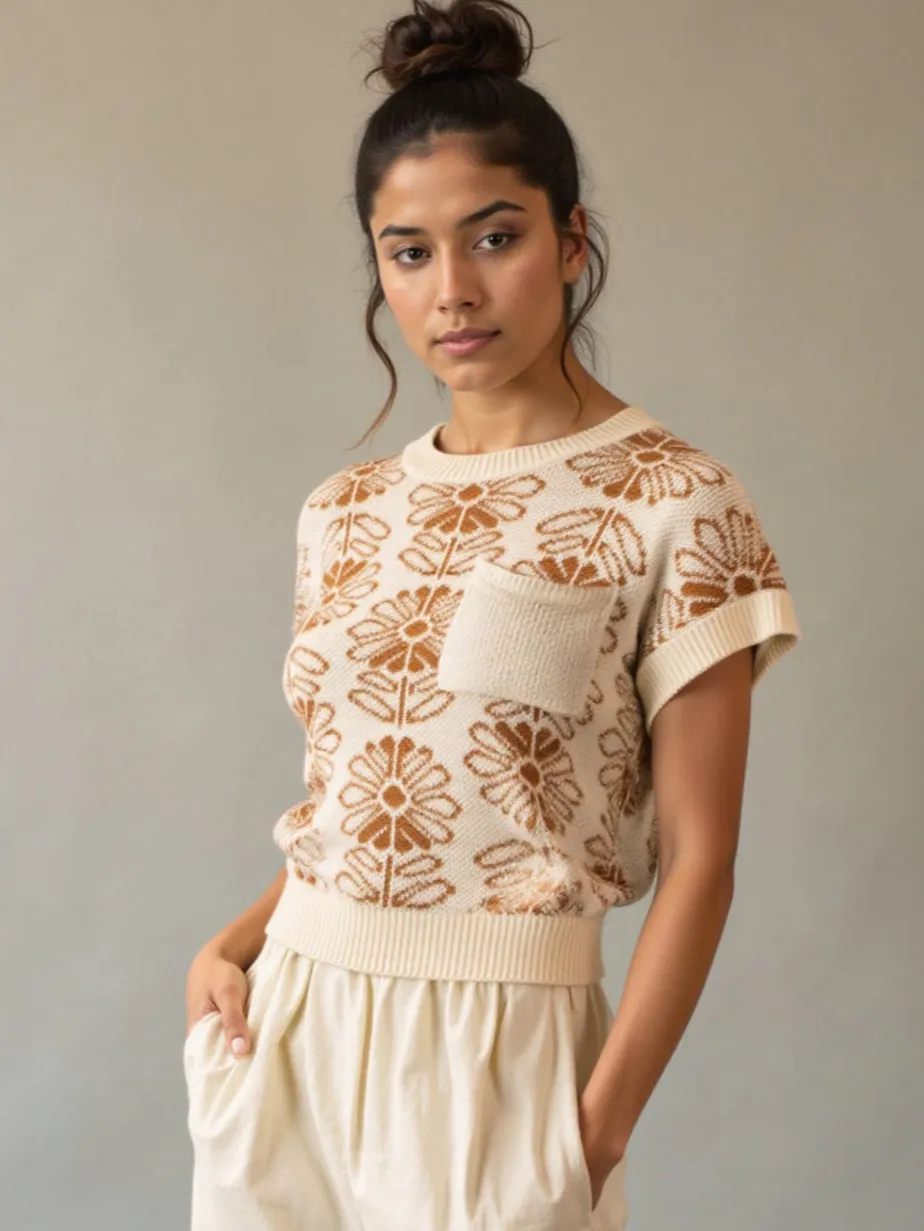Floral Print Sweater Vest