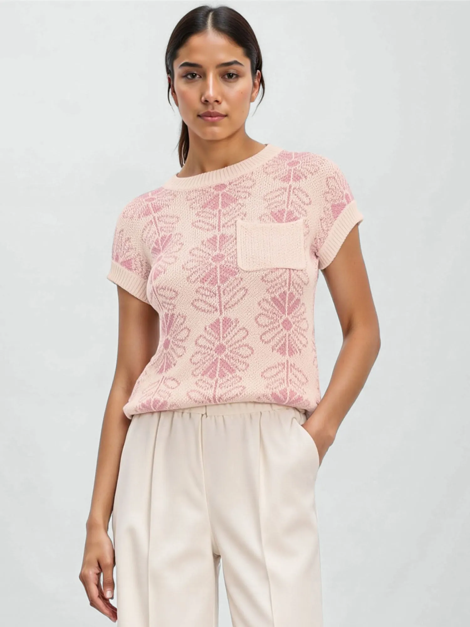 Floral Print Sweater Vest