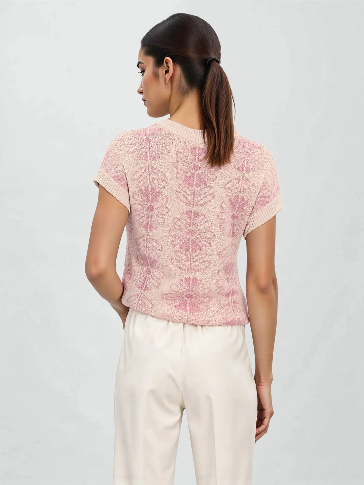 Floral Print Sweater Vest