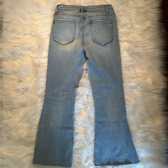 Flying Monkey  Mid Rise Crop Kick Flare Jeans