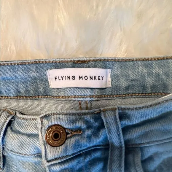 Flying Monkey  Mid Rise Crop Kick Flare Jeans