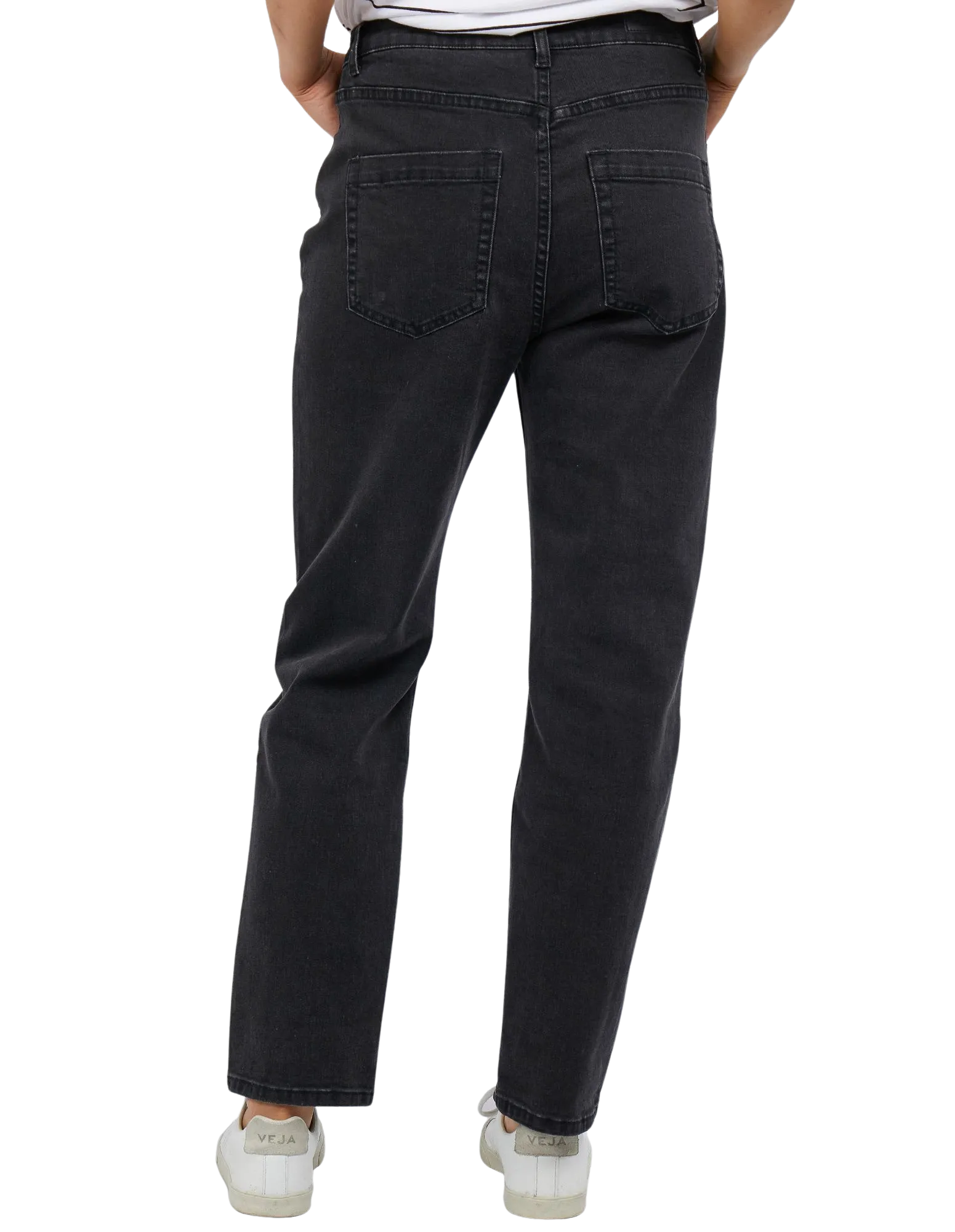 Foxwood - Barkly Straight Leg Jean - Solid Black