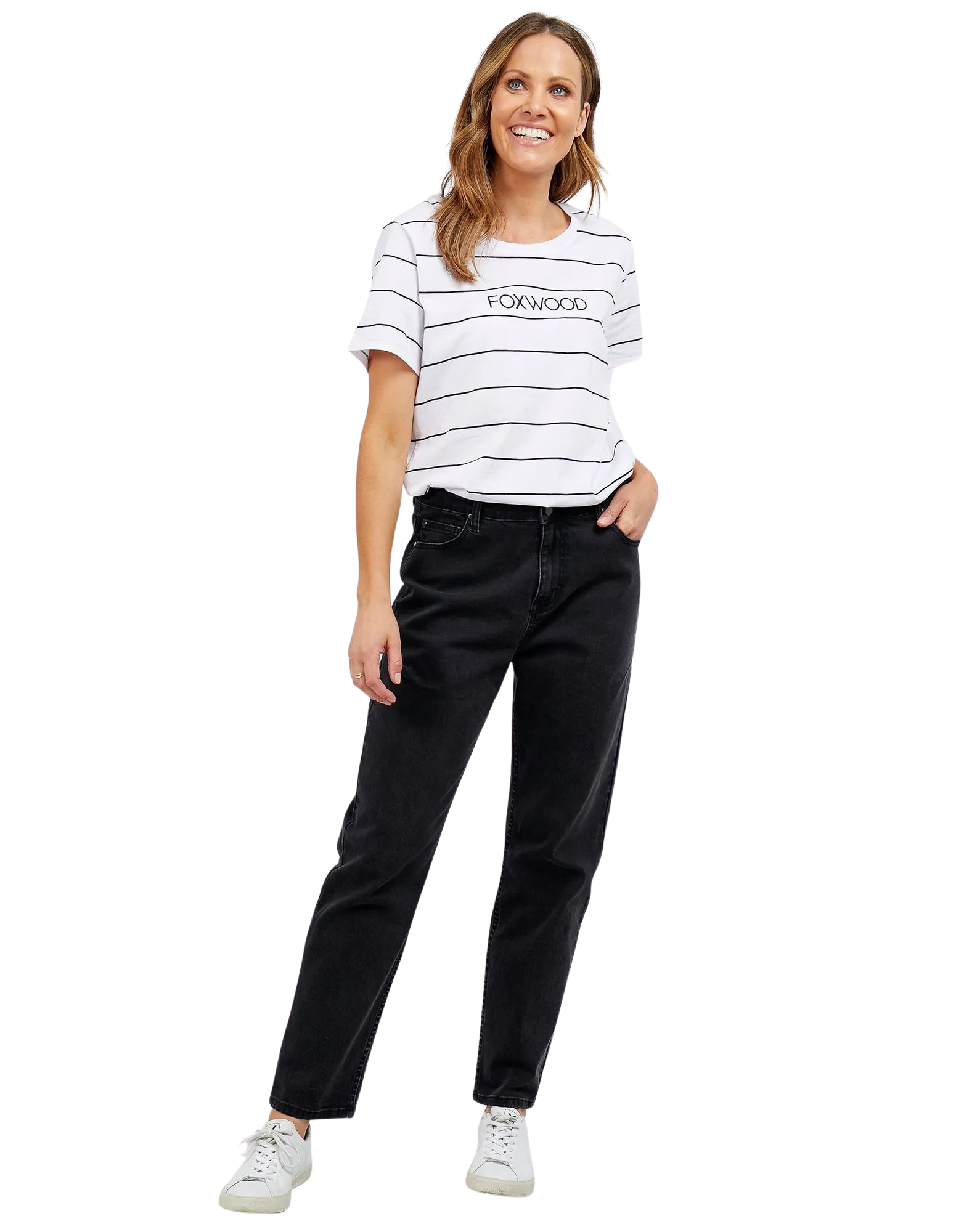 Foxwood - Barkly Straight Leg Jean - Solid Black
